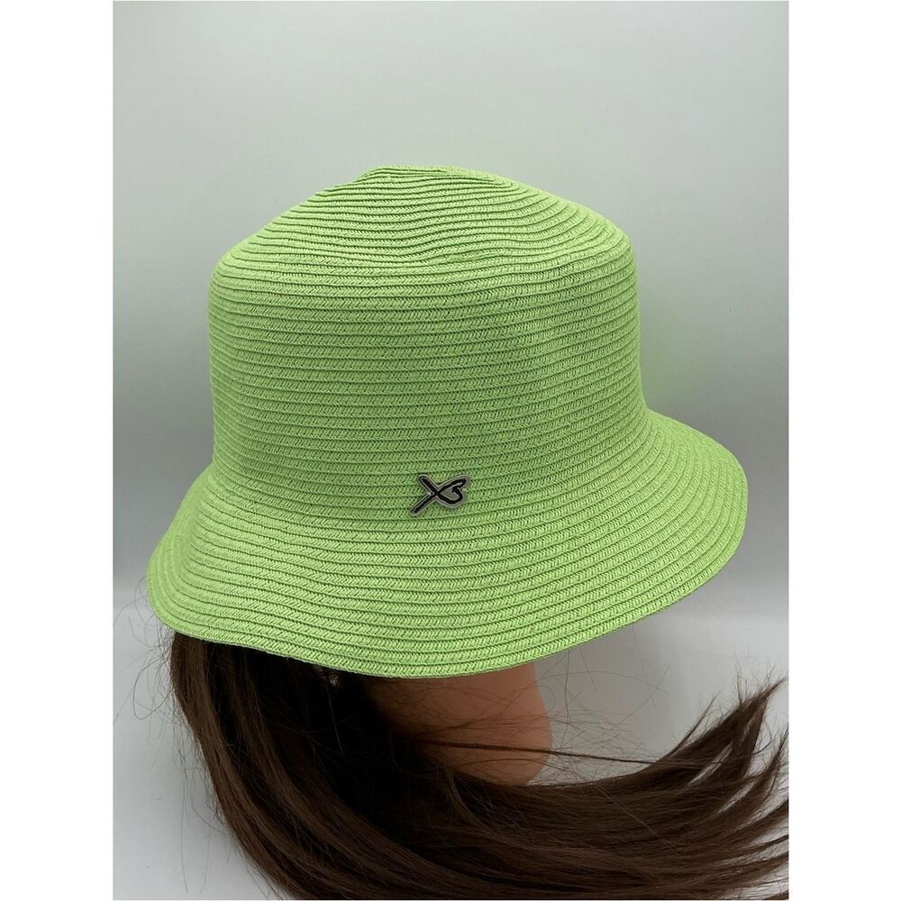 Betmar Stylish Lime Green Bucket Hat with Signature X Accent